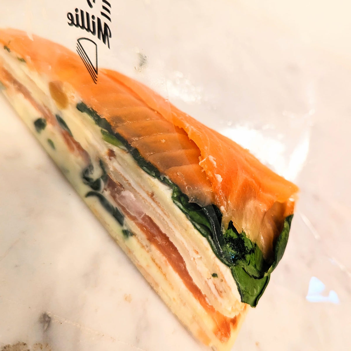 Savoury Crepe Cake Smoked Salmon Millie Desserts