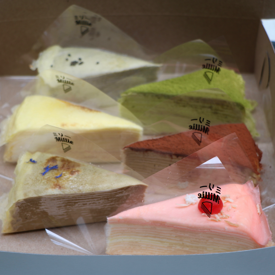Six Slice Gift Box. Crepe Cake. Crepe Cake Toronto. Millie Desserts. 