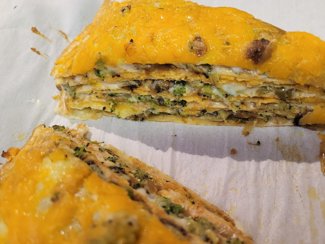 Savoury Crepe Cake - Broccoli & Cheese